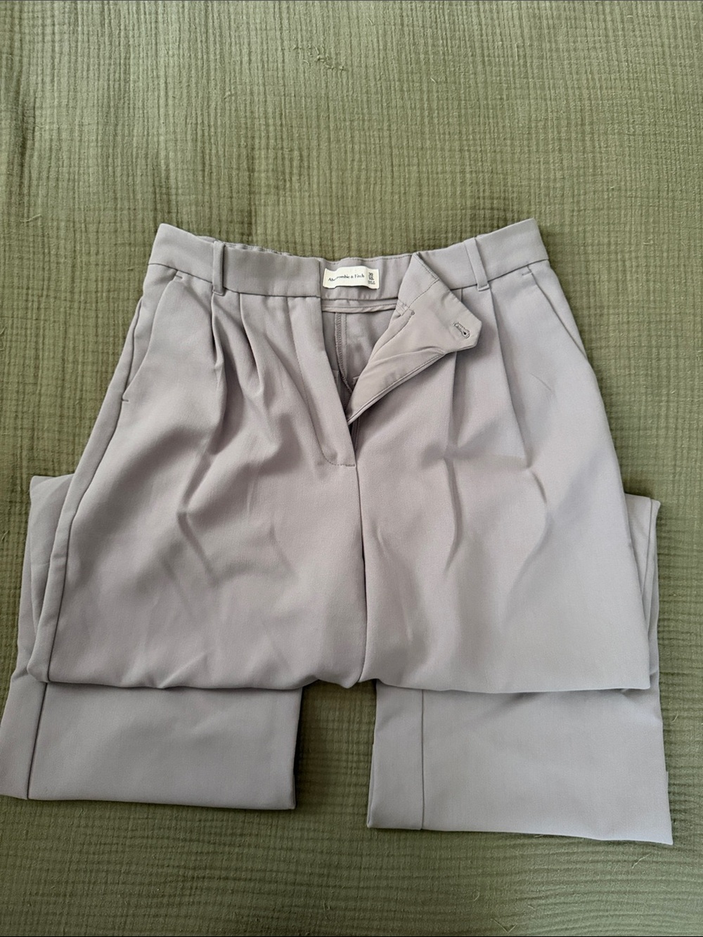 Abercrombie & Fitch Light Gray Pleated Trousers